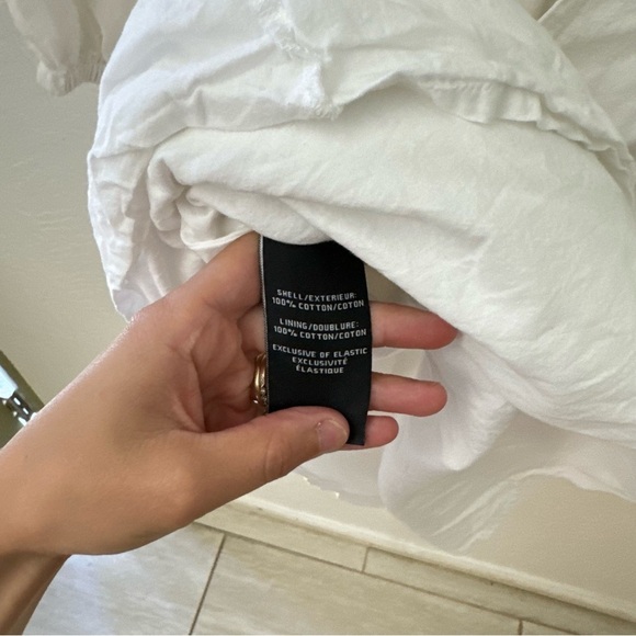 7 for all Mankind White Tie Back Babydoll 1/2 puff sleeve Dress Small - Picture 3 of 8